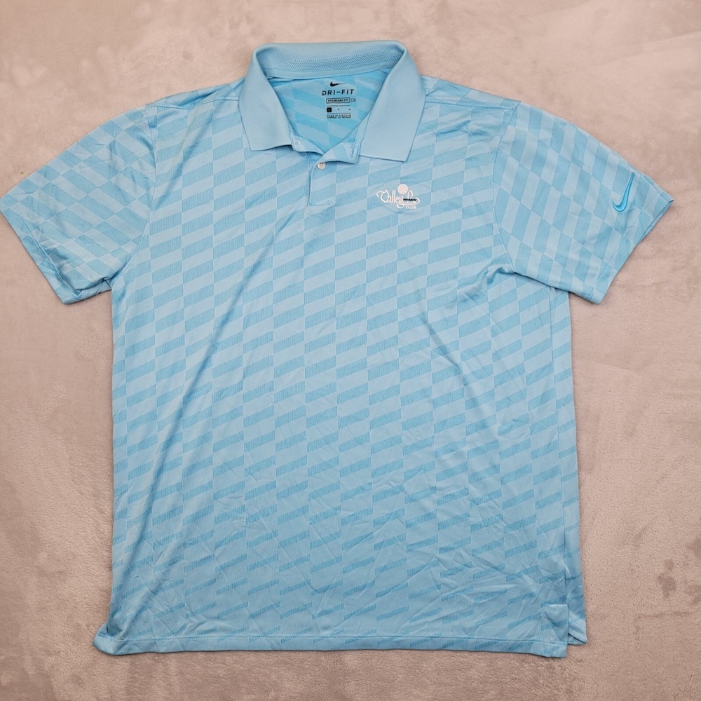 Nike Polo Shirt Men Large‎ Golf Tour Performance Standard Drifit Valley Lo Adult